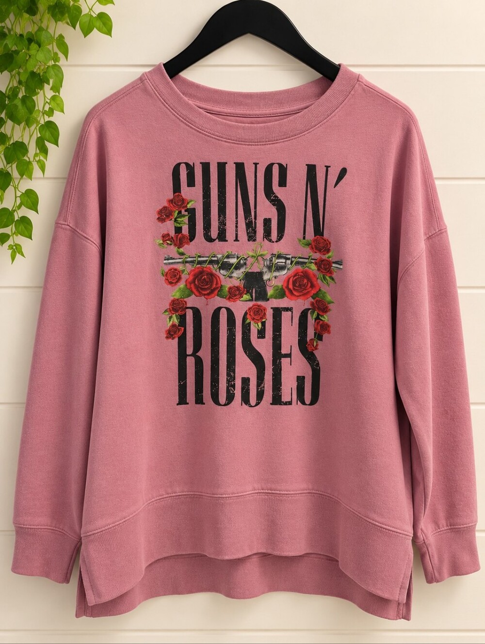 Guns N’ Roses Pink Oversized Graphic Sweatshirt Size L